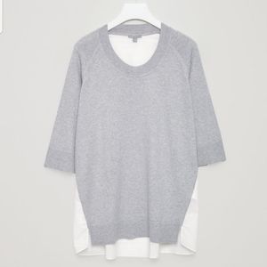 COS 3/4 Sleeve Cashmere & Cotton mixed top